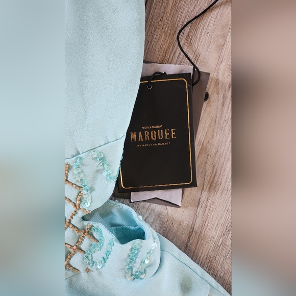 Vero Moda MARQUEE Women's Mint Green Polyester Tulip Dress. - Picture 10 of 14